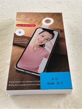 Clip-On Ring Light for iPhone 13 - White with 3 light Settings BNIB NWT